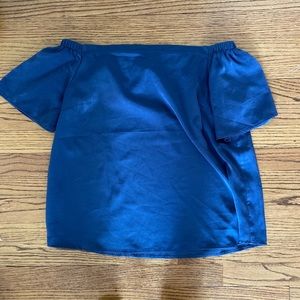 Navy blue off the shoulder shirt